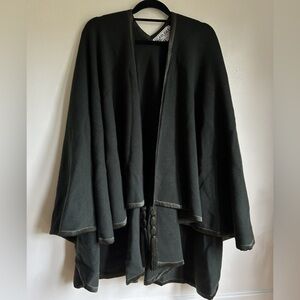 Carlisle Black Tassel-Trim Cape Coat